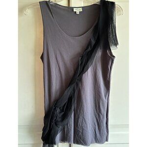 PETIT‎ POIS By Viviana G Women’s Gray Black Mesh Stretch Nylon Tank Top Size XL